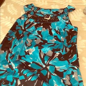 Turquoise & Black dress tank
